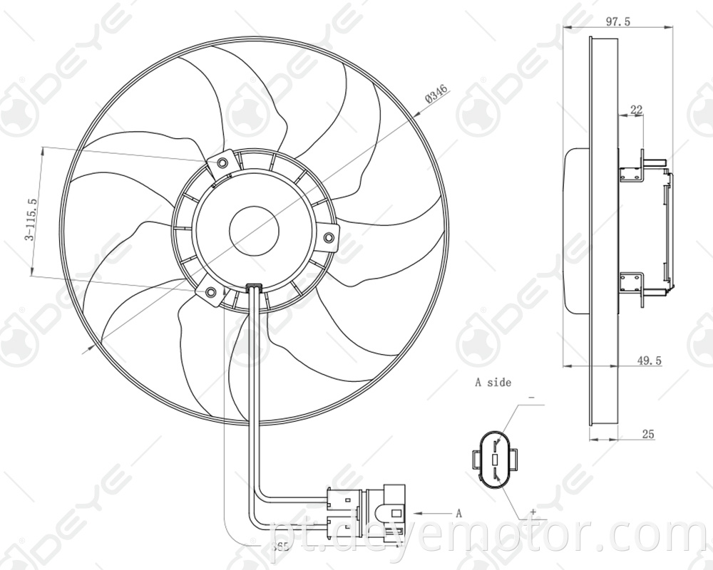 7D0959455K 7D0959455D Ventilador de refrigeração Gradiator fornecedor para VW TRANSPORTER VW EUROVAN